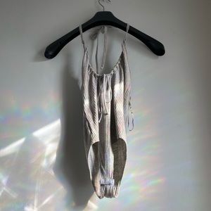 Grey Halter Bodysuit